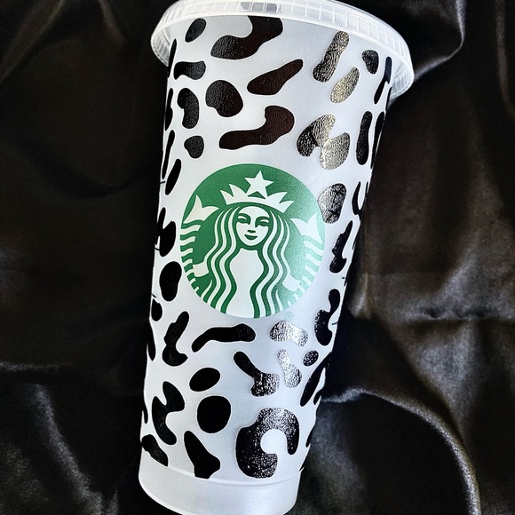 Black Starbucks Leopard Print Tumbler - Picture 2 of 2